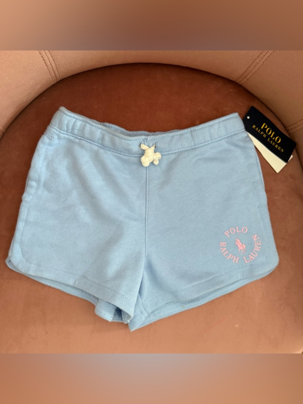 NWT Polo by Ralph Lauren Light Blue Shorts with Pink Logo